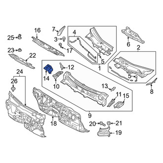 Mazda OE - Front Right Cowl Side Panel