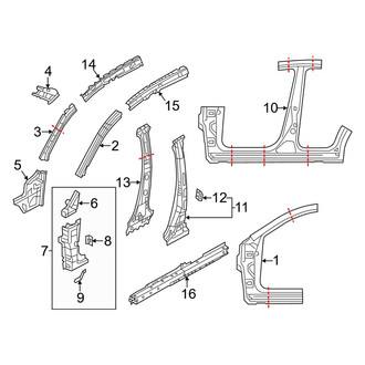 Mazda OE - Pillars, Rocker & Floor - Center Pillar & Rocker
