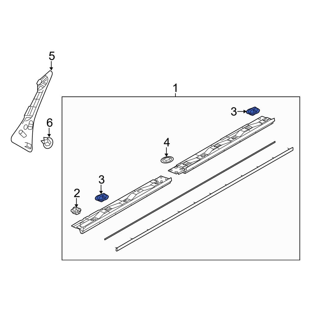 Mazda OE KB8B51SJ3 - Rocker Panel Molding Clip
