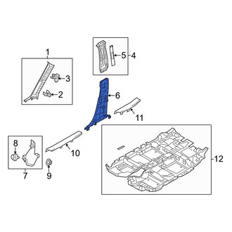 Mazda OE - Left Lower Door Pillar Post Trim Set