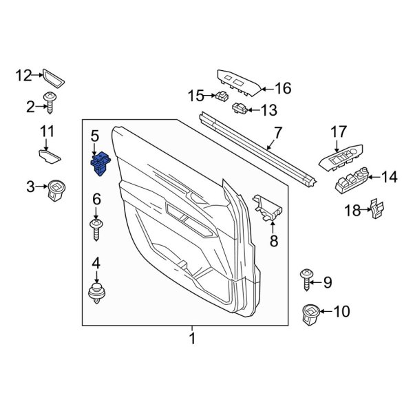 Mazda OE KB7W68AB1 Upper Door Interior Trim Panel Retainer