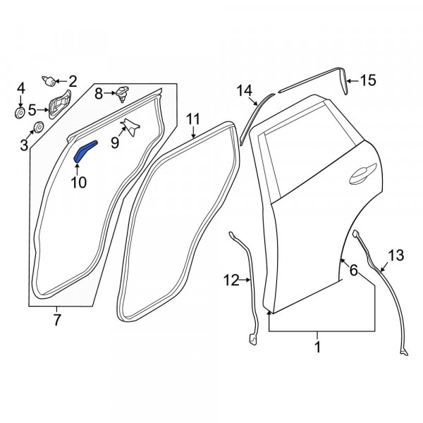 マア Mazda OE KB7W72762 - Rear Right Door Seal Clip