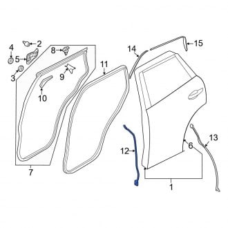 Mazda OE KB7W7376XB - Front Left Door Shell Seal