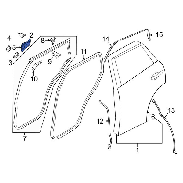 Mazda OE KB7W73973 - Rear Left Door Access Cover