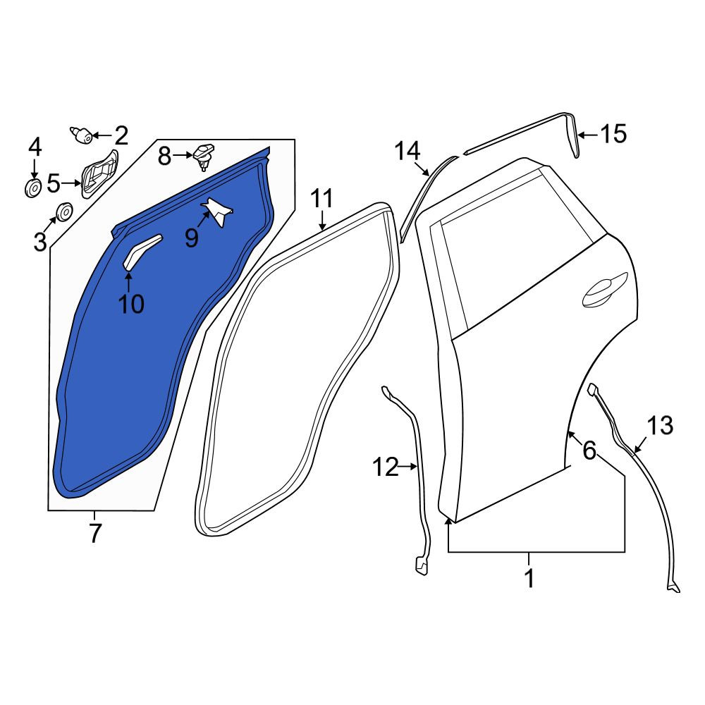 Mazda OE KB7W72760 - Rear Right Outer Door Seal