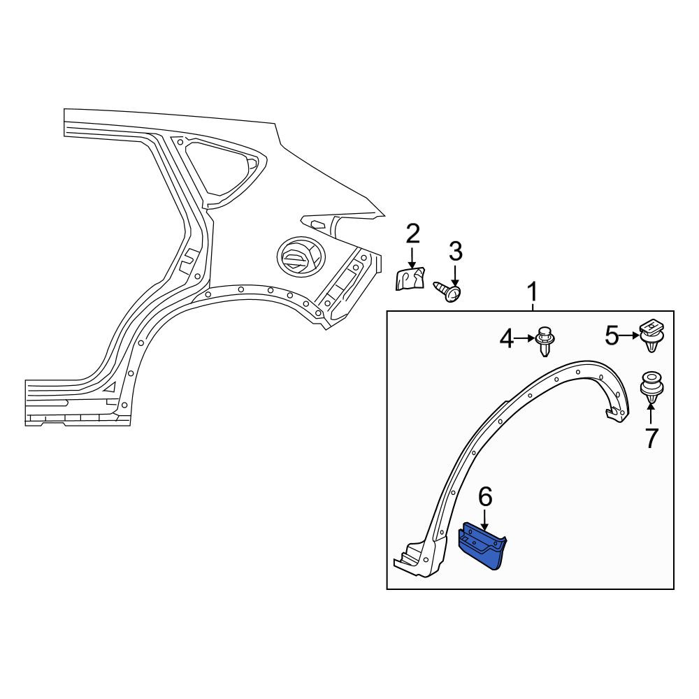 まわわ オーダーページ Mazda OE KB7W51PW1 - Rear Left Mud Flap