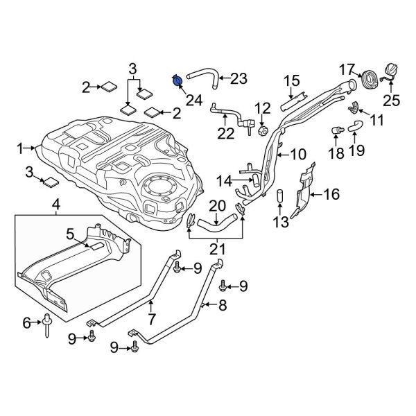 Mazda OE BFD142235 Fuel Tank Vent Hose Clamp