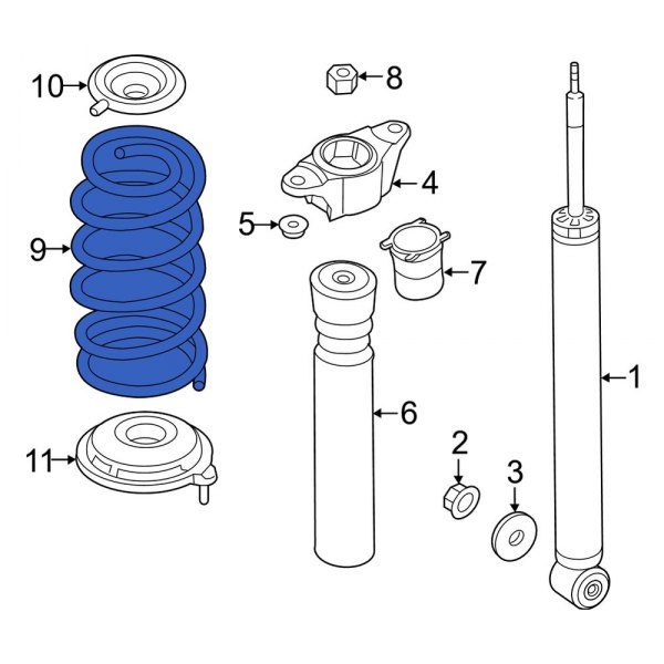 Mazda OE KF7228011C - Rear Coil Spring