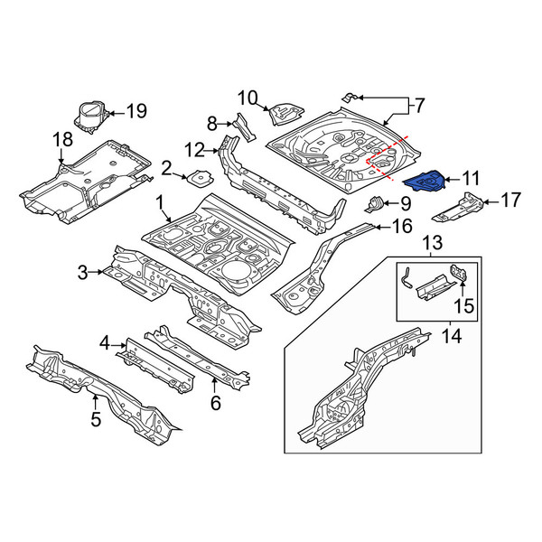 Mazda OE KB7W54731 - Rear Left Floor Extension