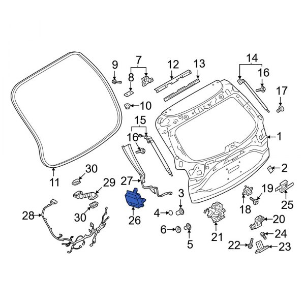Mazda OE KBG6626H0E Rear Liftgate Control Module