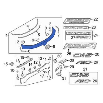 Mazda OE - Rear Upper Liftgate Finish Panel