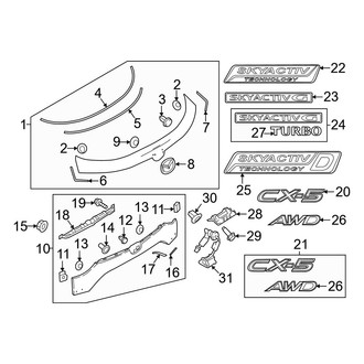 Mazda OE - Lift Gate - Exterior Trim