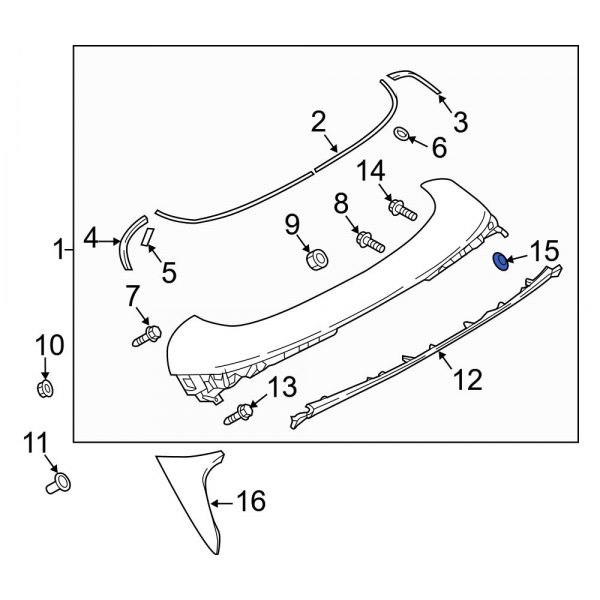 @ページ Mazda OE KB8A51SJ3 - Spoiler Clip