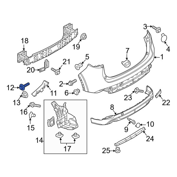 Mazda OE 997350514 - Grille Screw