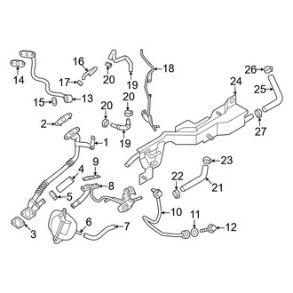 Mazda OE - Engine / Transaxle - Hoses & Pipes (Lower), (2.2L)