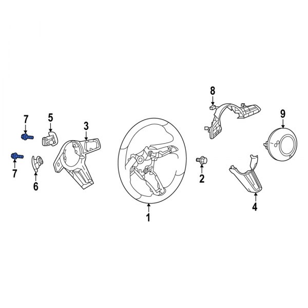 Steering Wheel Transmission Shift Control Switch Bolt