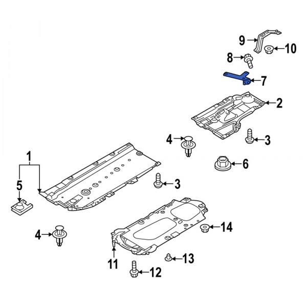 Floor Pan Splash Shield Bracket