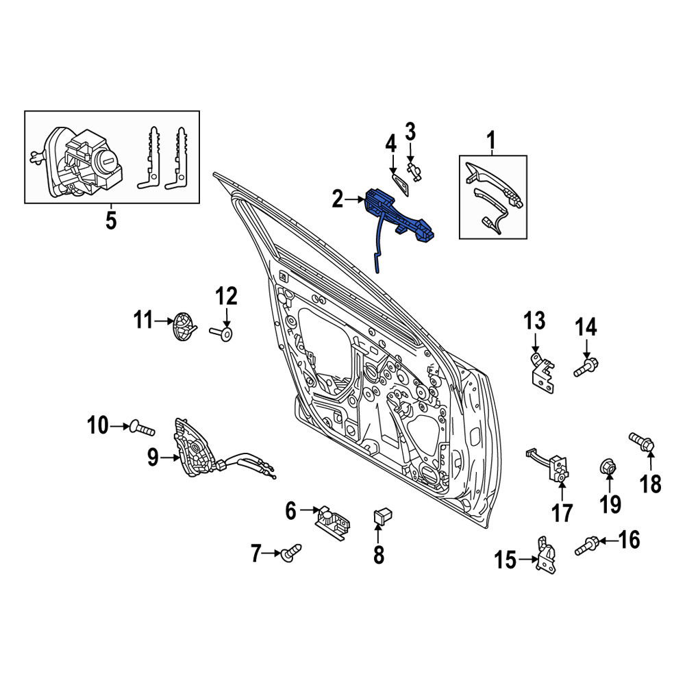 Mazda OE DGH95942XB - Front Left Exterior Door Handle Base
