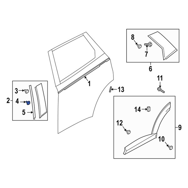 Mazda OE BJS750M38 - Lower Door Applique Clip