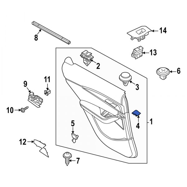 Door Interior Trim Panel Cap