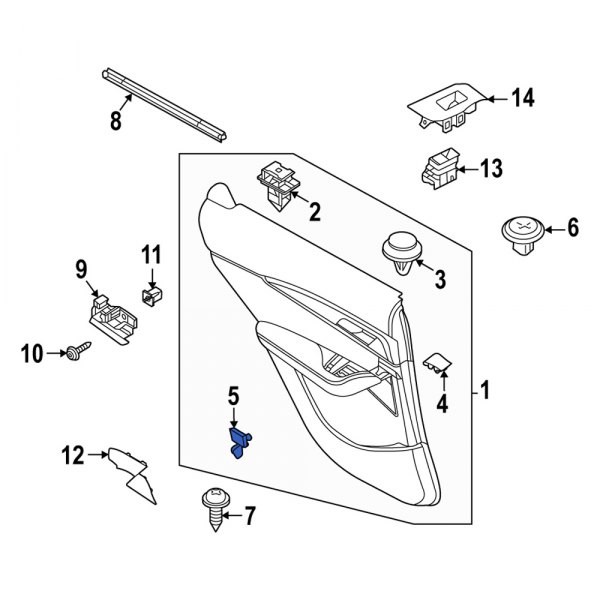 Door Interior Trim Panel Cap