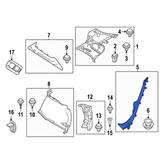 Mazda OE - Left Body C-Pillar Trim Panel