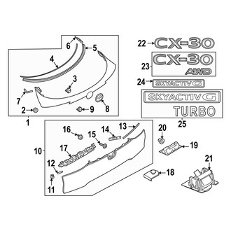 Mazda OE - Lift Gate - Exterior Trim