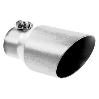 MBRP® - 304 SS Round Angle Cut Clamp-On Double-Wall Exhaust Tip (3" Inlet, 4" Outlet, 8" Length)