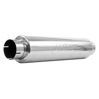MBRP® M1004 - Pro Series™ 304 SS Round Silver Exhaust Muffler (4" Center ID, 4" Center OD, 24" Length)