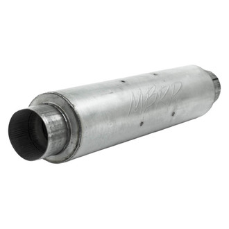 MBRP® - Pro Series™ Aluminized Steel Round Gray Exhaust Muffler (4" Center ID, 4" Center OD, 24" Length)