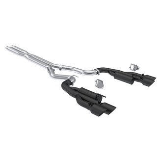 MBRP® - Armor BLK™ Aluminized Steel Race Profile Valve Delete Cat-Back Exhaust System with Quad Rear Exit