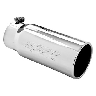 MBRP® - 304 SS Round Rolled Edge Straight Cut Clamp-On Exhaust Tip (4" Inlet, 5" Outlet, 12" Length)