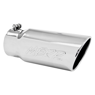 MBRP® - 304 SS Round Angle Cut Bolt-On Mirror Polished Exhaust Tip (4" Inlet, 5" Outlet, 12" Length)