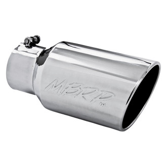 MBRP® - 304 SS Round Angle Cut Bolt-On Mirror Polished Exhaust Tip (4" Inlet, 6" Outlet, 12" Length)