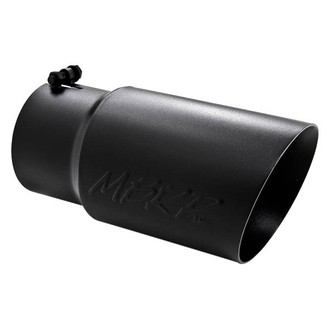 MBRP® - Stainless Steel Round Angle Cut Clamp-On Double-Wall Black Exhaust Tip (5" Inlet, 6" Outlet, 12" Length)