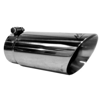 MBRP® - 304 SS Round Angle Cut Clamp-On Double-Wall Exhaust Tip (4" Inlet, 3.5" Outlet, 10" Length)