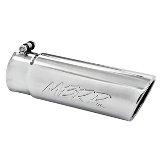 MBRP® - 304 SS Round Angle Cut Bolt-On Mirror Polished Exhaust Tip (3.5" Inlet, 4" Outlet, 10" Length)
