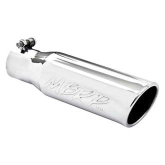 MBRP® - 304 SS Round Angle Cut Bolt-On Mirror Polished Exhaust Tip (2.5" Inlet, 3.5" Outlet, 10" Length)