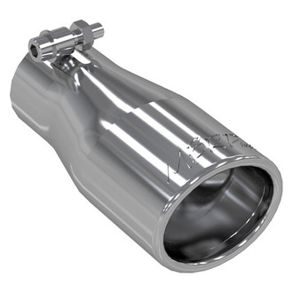 MBRP® - 304 SS Round Rolled Edge Straight Cut Bolt-On Polished Exhaust Tip (2.5" Inlet, 3.75" Outlet, 7.063" Length)