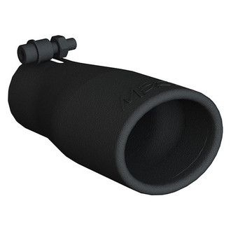 MBRP® - 304 SS Round Rolled Edge Straight Cut Bolt-On Black Exhaust Tip (2.5" Inlet, 3.75" Outlet, 7.063" Length)