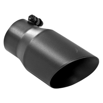 MBRP® - Stainless Steel Round Angle Cut Clamp-On Double-Wall Black Exhaust Tip (3" Inlet, 4" Outlet, 8" Length)