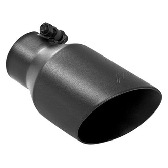 MBRP® - Stainless Steel Round Angle Cut Clamp-On Double-Wall Black Exhaust Tip (2.5" Inlet, 4" Outlet, 8" Length)