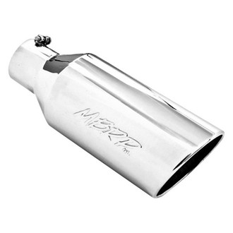 MBRP® - 304 SS Round Rolled Edge Angle Cut Clamp-On Polished Exhaust Tip (4" Inlet, 7" Outlet, 18" Length)