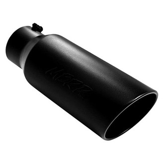 MBRP® - Stainless Steel Round Rolled Edge Angle Cut Clamp-On Black Exhaust Tip (5" Inlet, 7" Outlet, 18" Length)