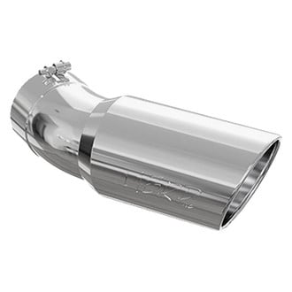 MBRP® - 304 SS Round 30 Degree Rolled Edge Angle Cut Clamp-On Polished Exhaust Tip