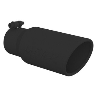 MBRP® - Stainless Steel Round Rolled Edge Angle Cut Clamp-On Black Exhaust Tip (3" Inlet, 4" Outlet, 10" Length)