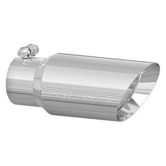 MBRP® - 304 SS Round Angle Cut Clamp-On Double-Wall Polished Exhaust Tip (3" Inlet, 4" Outlet, 10" Length)