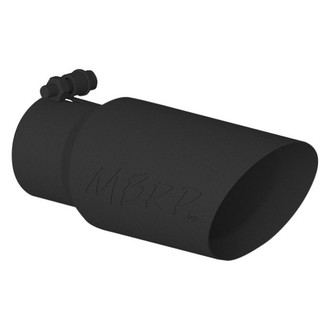 MBRP® - Stainless Steel Round Angle Cut Clamp-On Double-Wall Black Exhaust Tip (3" Inlet, 4" Outlet, 10" Length)