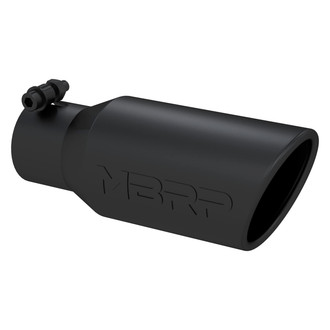 MBRP® - Stainless Steel Round Rolled Edge Angle Cut Black Exhaust Tip (2.75" Inlet, 4" Outlet, 10" Length)