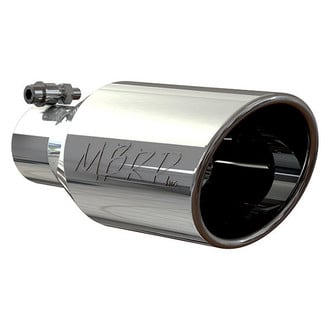 MBRP® - 304 SS Round Rolled Edge Angle Cut Bolt-On Single-Wall Exhaust Tip (2.5" Inlet, 4.5" Outlet, 11" Length)